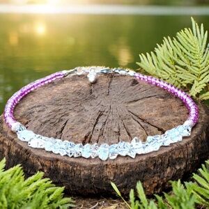 Natural Pink Topaz | Herkimer Diamond Bracelet 14k Rose Gold Filled and Silver